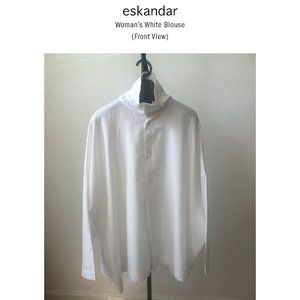 eskandar Women's White Cotton Blouse Size 2